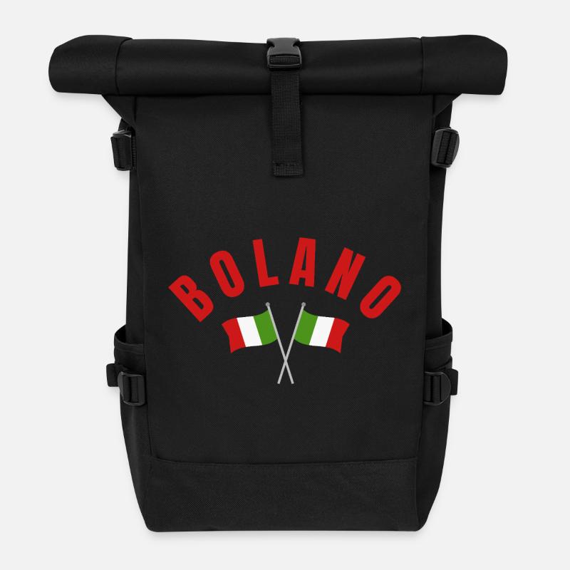 Bolano Italian Flags - Roll Top Backpack - black