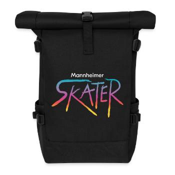 Art de rue Skater rétro coloré en dégradé - Sac à dos roll top - noir - Devant