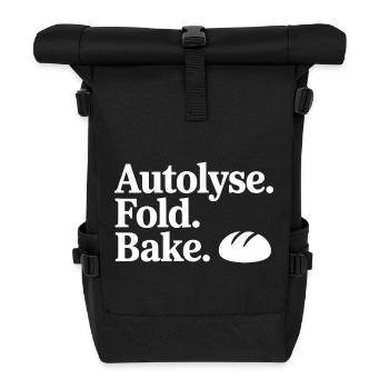 Bread Art Autolyse Fold Bake - Roll Top Backpack - black - Front