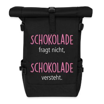 Schokolade - Rolltop Rucksack - Schwarz - Vorne