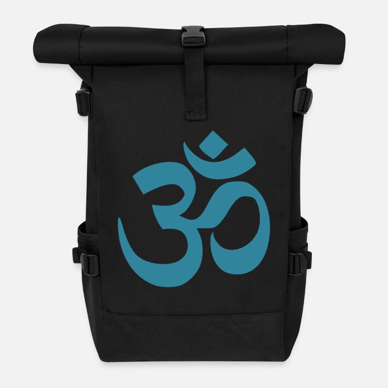 om aquamarine - Roll Top Backpack - black