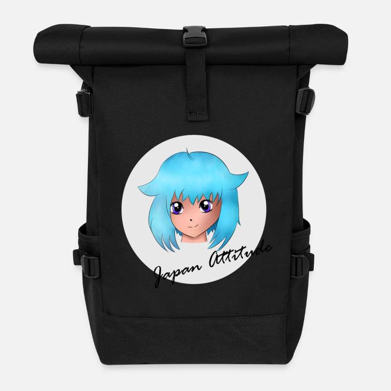 Mangamädchen - Rolltop Rucksack - Schwarz