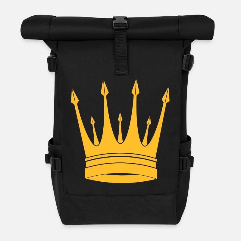 Crown King Krone König Couronne Roi Corona Kroon - Roll Top Backpack - black