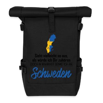 Schweden Wahrheit - Rolltop Rucksack - Schwarz - Vorne