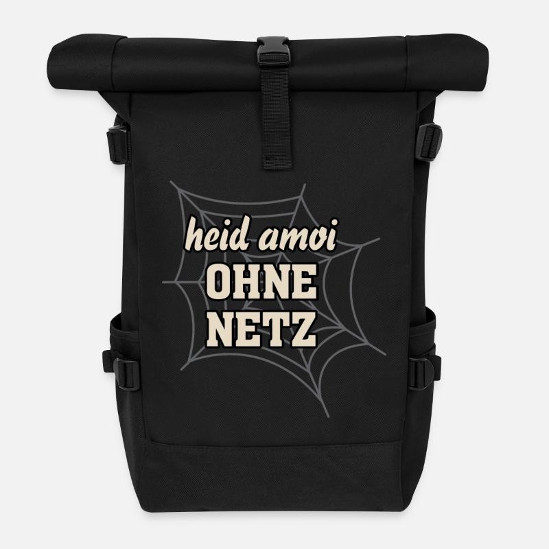 heid amoi OHNE NETZ-heite mal OHNE NETZ, pun - Roll Top Backpack - black