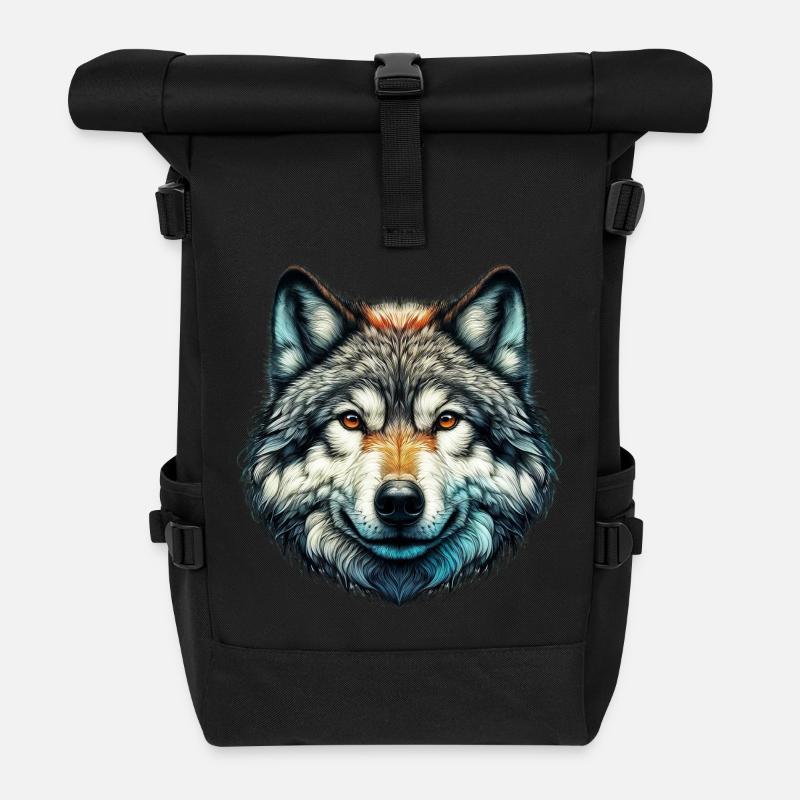 Wolf - Rolltop Rucksack - Schwarz