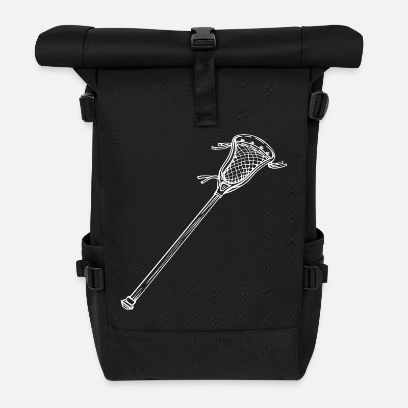 Lacrosseschläger Zeichnung - Rolltop Rucksack - Schwarz