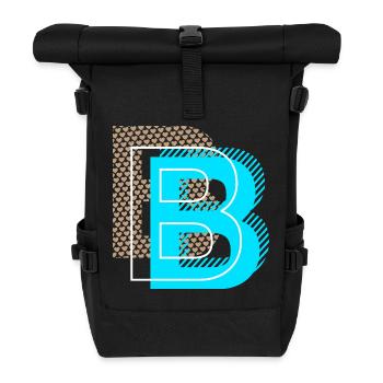 Cooler Buchstabe B - Rolltop Rucksack - Schwarz - Vorne