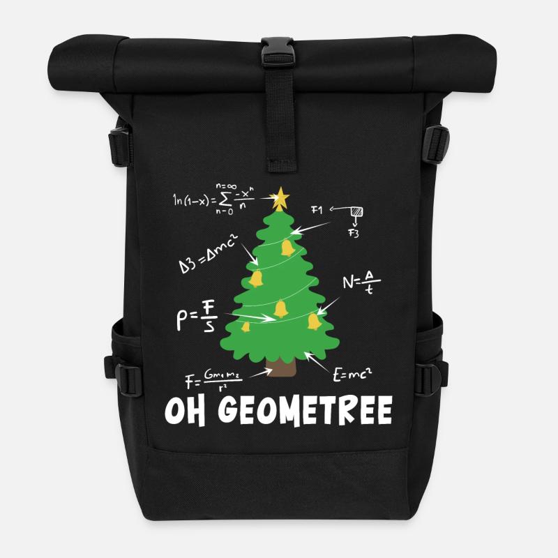 Oh Geometrisch Frohe Weihnachten Mathe Arithmetik - Rolltop Rucksack - Schwarz