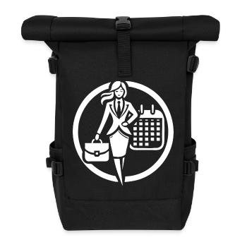 Erfolgreiche Frauen – Business Design - Rolltop Rucksack - Schwarz - Vorne