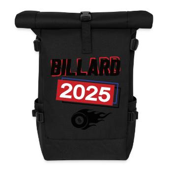 Billard Spielerin Team Turnier Baillarderin 2025 - Rolltop Rucksack - Schwarz - Vorne
