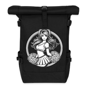 Cheerleader Comic Girl - Chearleading Design - Roll Top Backpack - black - Front