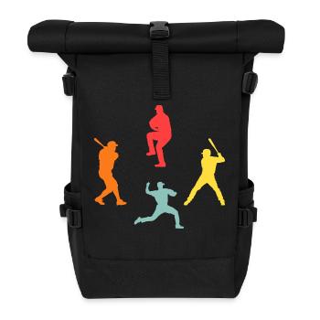 Baseballspieler Evolution Baseball - Rolltop Rucksack - Schwarz - Vorne