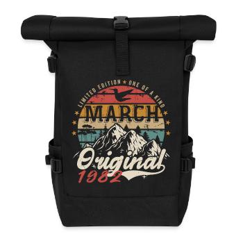 Genial seit März 1982 | Geburtstag März 1982 - Rolltop Rucksack - Schwarz - Vorne
