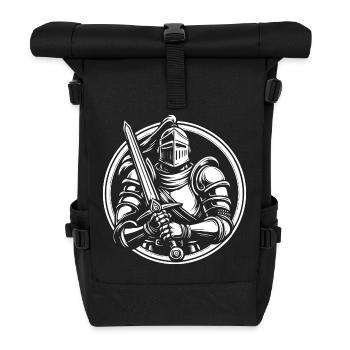 Conception de logo de chevalier pour l’éventail médiéval - Sac à dos roll top - noir - Devant