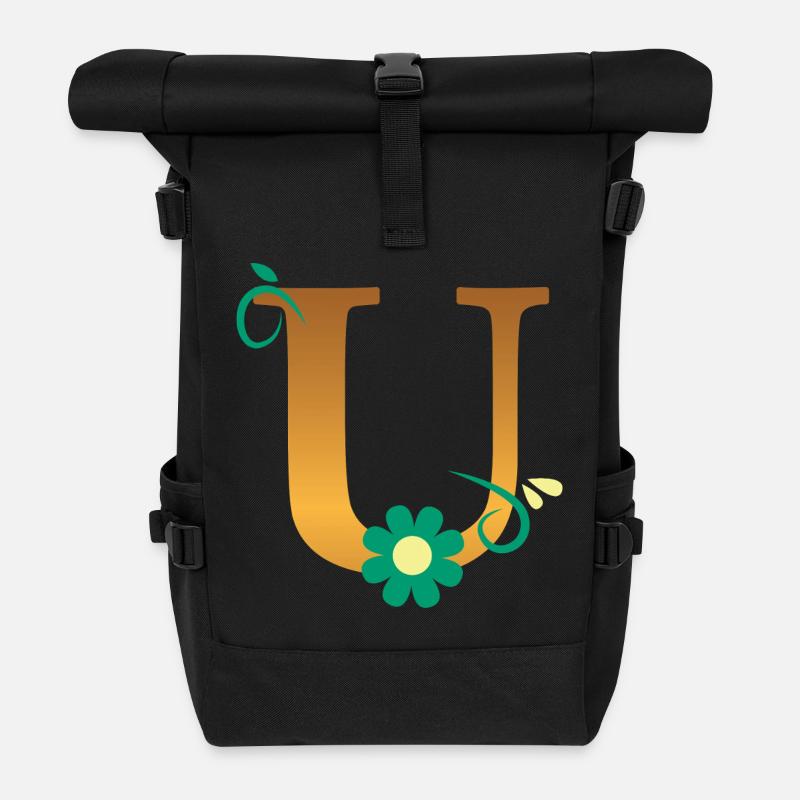 U - Roll Top Backpack - black