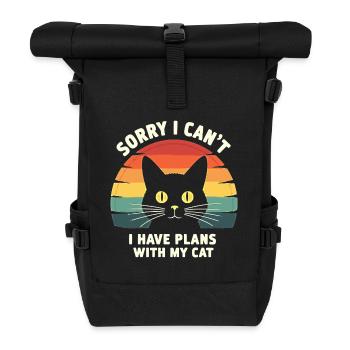 Sorry, I Can't – Cat Lover Vibes - Rolltop Rucksack - Schwarz - Vorne