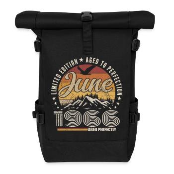 June 1966 59th Anniversary Gift June 1966 Retro - Roll Top Backpack - black - Front
