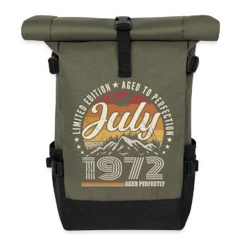 Juli 1972 Geschenk zum 53. Jahrestag Juli 1972 - Rolltop Rucksack - Olive/Schwarz - Vorne