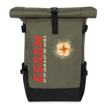 Essen - Rolltop Rucksack - Olive/Schwarz - Vorne