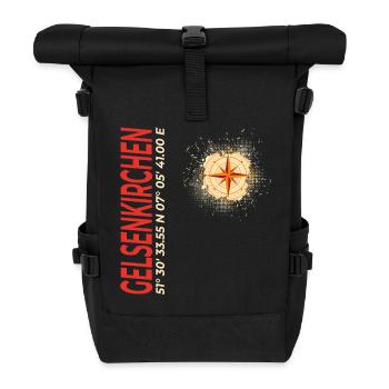 Gelsenkirchen - Rolltop Rucksack - Schwarz - Vorne