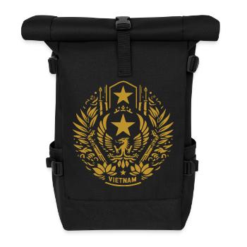 Vietnam Logo Design – Stilvoll & kulturell - Rolltop Rucksack - Schwarz - Vorne