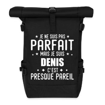 Denis: authentic, imperfect, top, perfection - Roll Top Backpack - black - Front