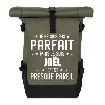Joël : authentique, imparfait, top, perfection - Sac à dos roll top - olive/noir - Devant