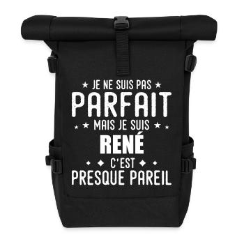 René: authentisch, unvollkommen, oberflächlich, perfekt - Rolltop Rucksack - Schwarz - Vorne