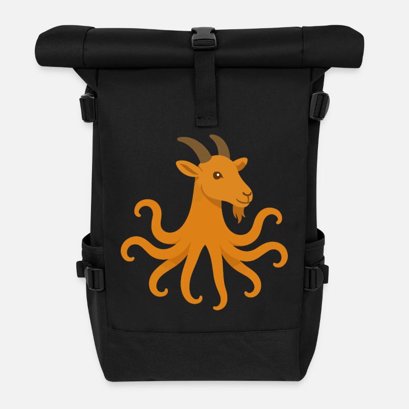 The octopus or goat octopus - Roll Top Backpack - black