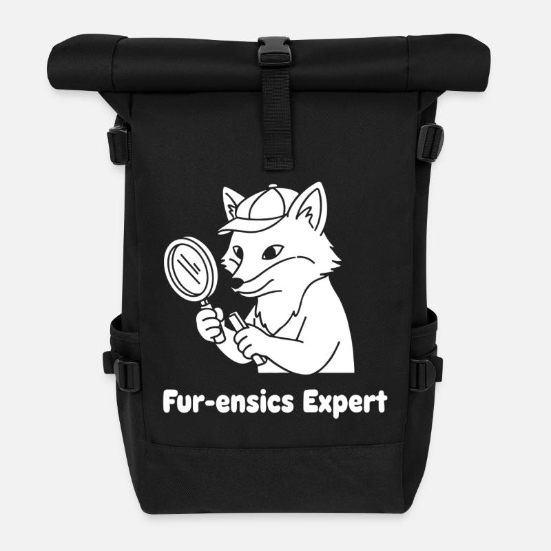 Fur-ensics Expert Detektivpfote - Rolltop Rucksack - Schwarz
