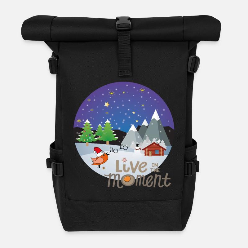 Winterzauber Christmas - Rolltop Rucksack - Schwarz