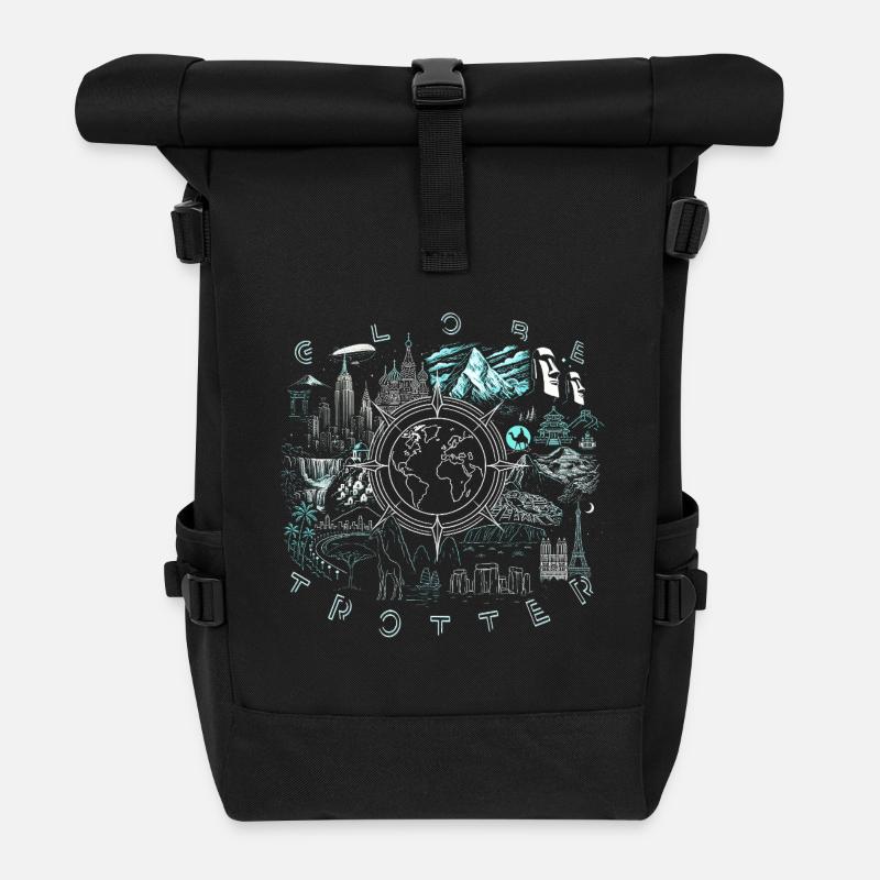 Weltenbummler - Rolltop Rucksack - Schwarz