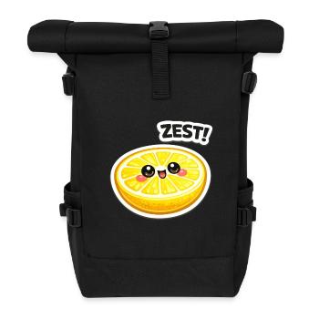 Zitrus Zest Sticker - Rolltop Rucksack - Schwarz - Vorne