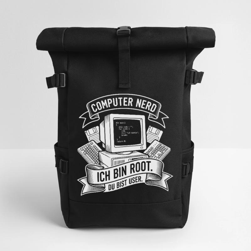 Ich bin Root Computer Nerd Rolltop Rucksack