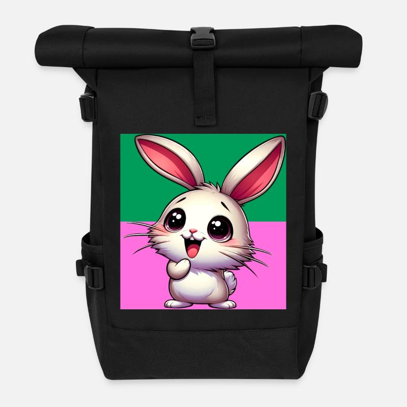 Kaninchen - Rolltop Rucksack - Schwarz
