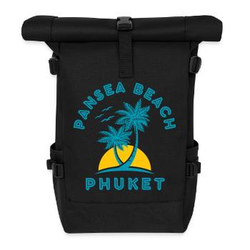 Phuket Beach Palmen Sonnenuntergang - Rolltop Rucksack - Schwarz - Vorne