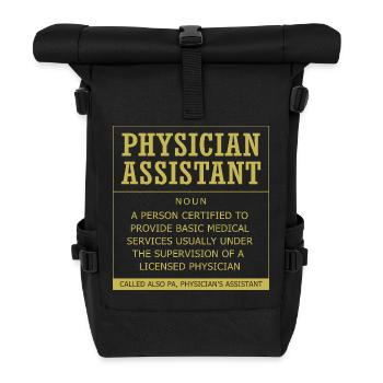 MFA PA Arzthelferin Pflege Physician Assistant - Rolltop Rucksack - Schwarz - Vorne