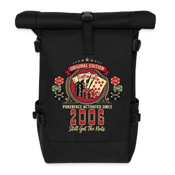 Poker T-Shirt 2006 Geburtstag, Poker Legende Shirt - Rolltop Rucksack - Schwarz - Vorne
