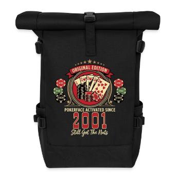 Poker T-Shirt 2001 Geburtstag, Poker Legende Shirt - Rolltop Rucksack - Schwarz - Vorne