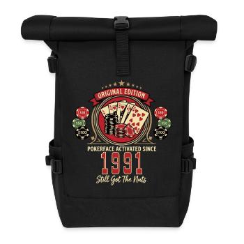 Poker T-Shirt 1991 Geburtstag, Poker Legende Shirt - Rolltop Rucksack - Schwarz - Vorne
