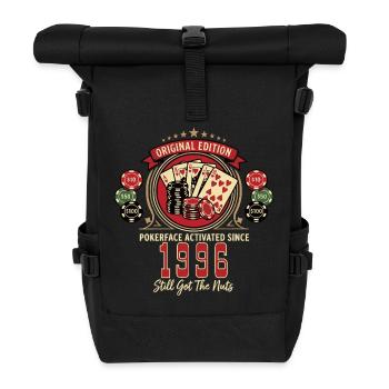 Poker T-Shirt 1996 Geburtstag, Poker Legende Shirt - Rolltop Rucksack - Schwarz - Vorne