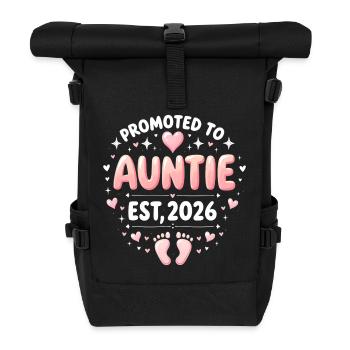 Tante 2026 Tante 2026 Befördert zu Tante 2026 - Rolltop Rucksack - Schwarz - Vorne