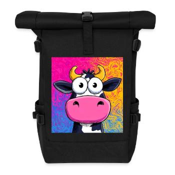 cow - Roll Top Backpack - black - Front
