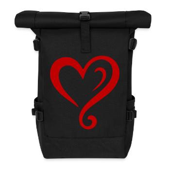 Herz Symbol - Rolltop Rucksack - Schwarz - Vorne