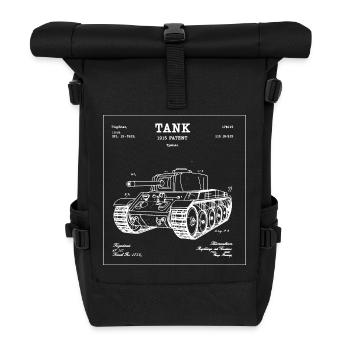 T-shirt vintage TANK 1915 imprimé breveté - Sac à dos roll top - noir - Devant