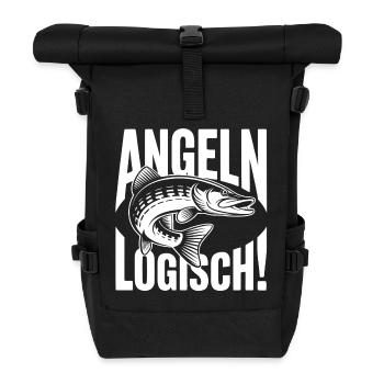 Angeln Logisch - Rolltop Rucksack - Schwarz - Vorne