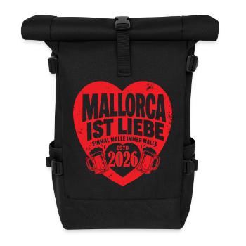 Malle 2026 Mallorca ist Liebe 2026 Edition - Rolltop Rucksack - Schwarz - Vorne