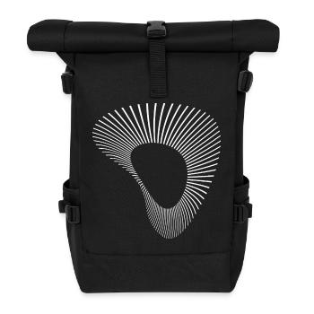Abstract der Radiallinien-Tropfentropfen - Rolltop Rucksack - Schwarz - Vorne