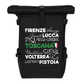 Toskana Retro Schriftzug Italy Urlaub Souvenir - Rolltop Rucksack - Schwarz - Vorne